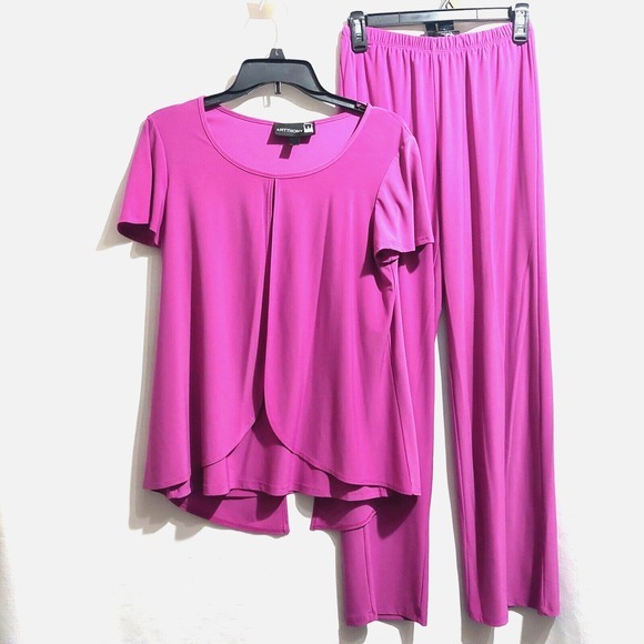 Antthony Other - Anttony Originals Womens Sm Lounge Overlay‎ Top and Pants Polyester Blend Purple